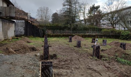 Décaissement de la terre pour fondation à Valence 