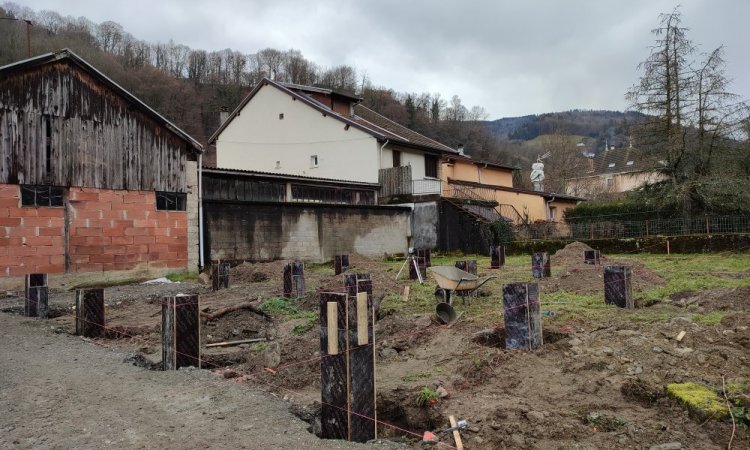 Décaissement de la terre pour fondation à Valence 